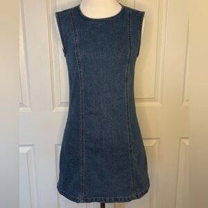 Vigoss Blue Denim Sleeveless Shift Dress